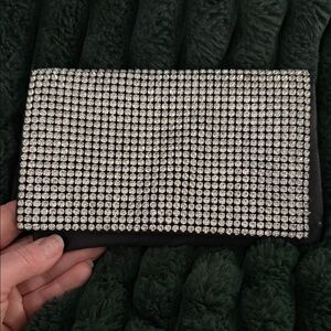 Sparkling Silver and Black Evening Clutch
